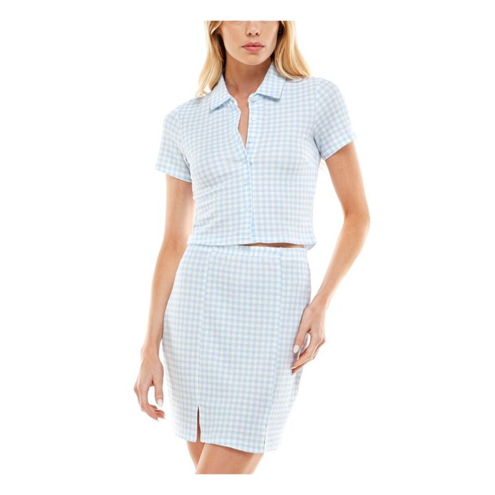 ULTRA FLIRT Womens Short Dress Light Blue Button Up  Pull-on Juniors XL